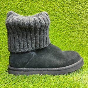 UGG Cambridge Womens Size 8 Black Casual Outdoor Pull On Knit Suede Winter Boots
